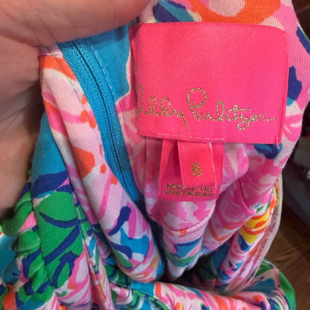 Lilly Pulitzer Turquoise Floral Maxi Dress with Pink & Green Accents - Picture 5 of 5